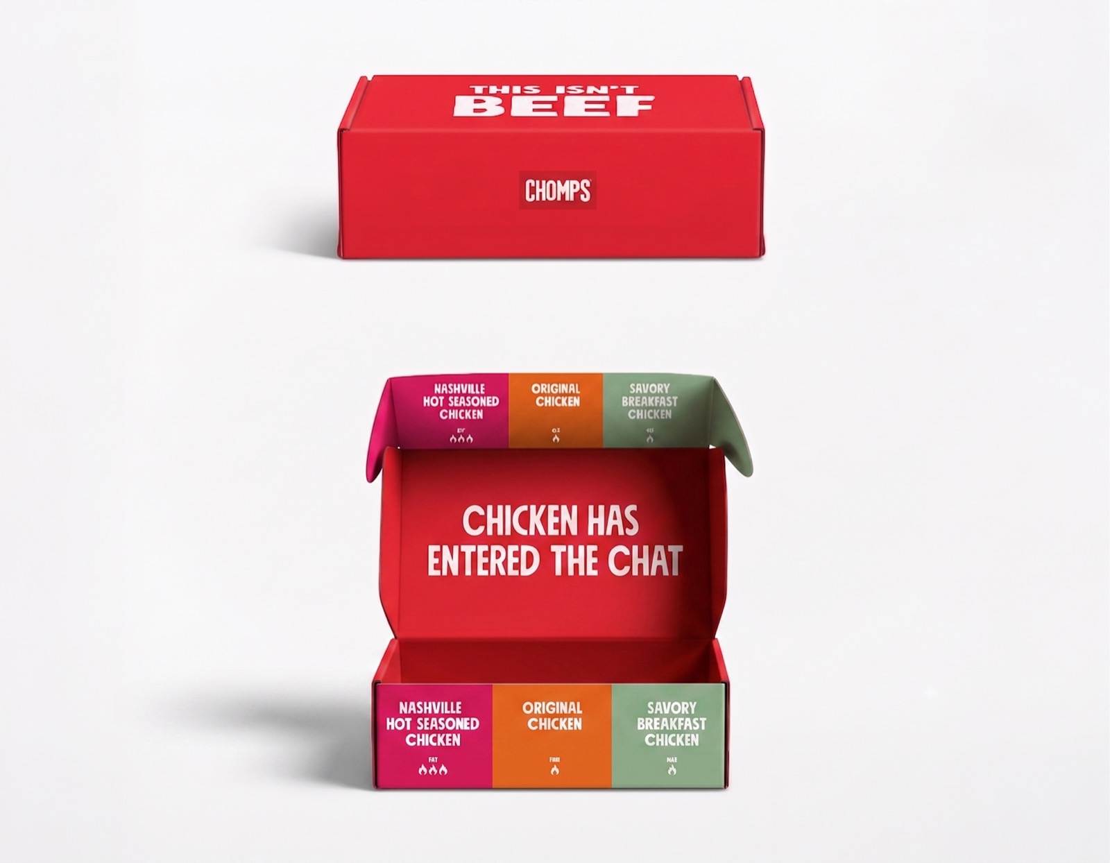 Chomps sticker box packaging