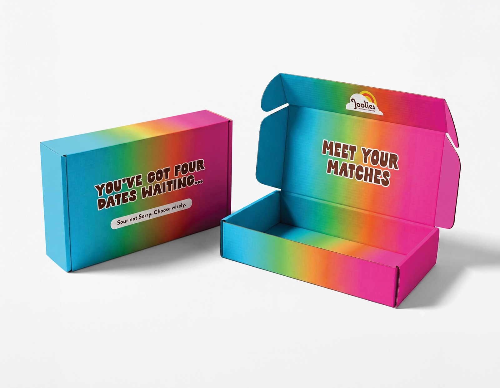 Joolies Date Sours rainbow gradient mailer