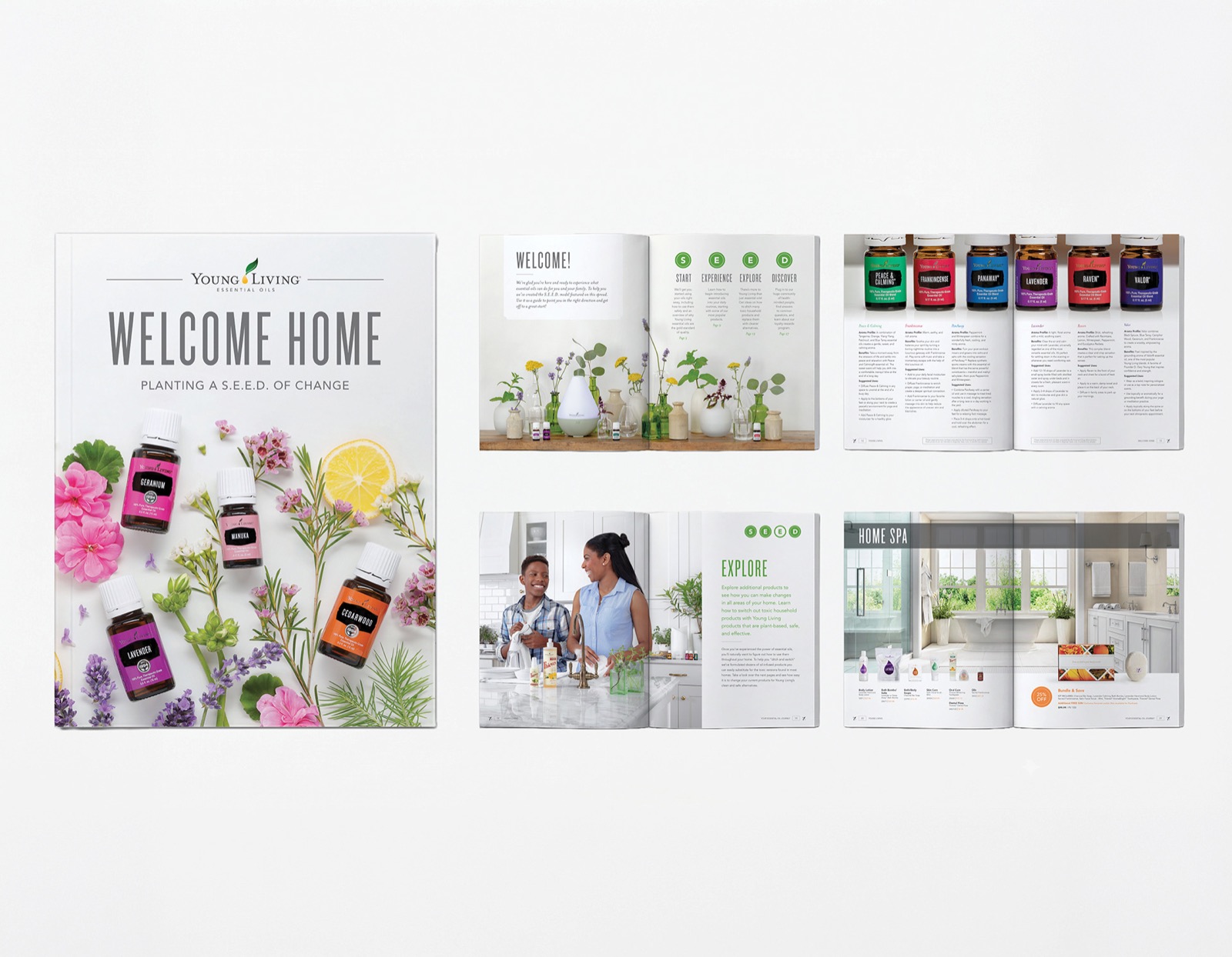 Young Living product lifestyle catalog spreads