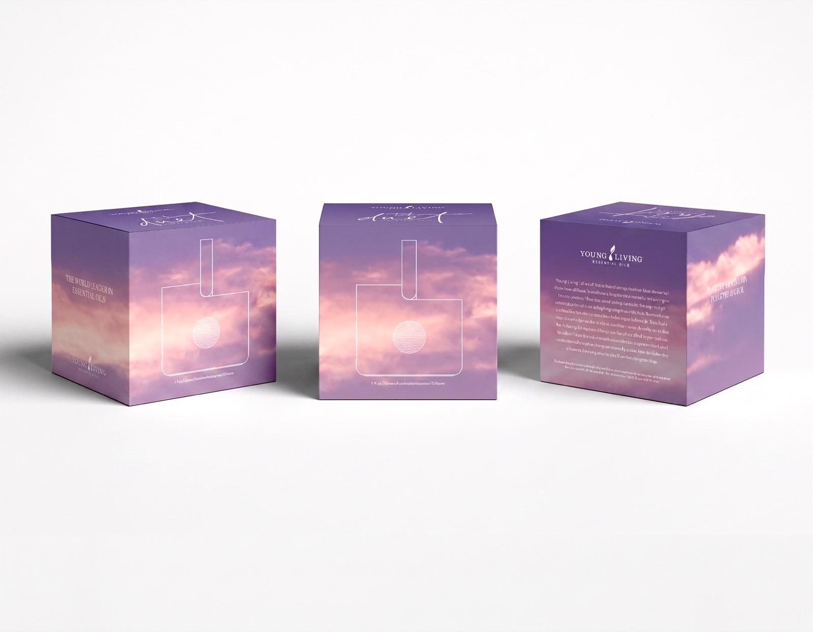 Young Living Duet diffuser packaging — sunset cloud gradient